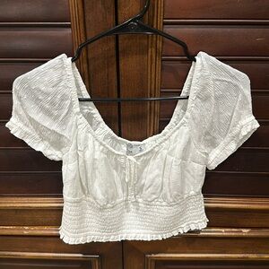 White Holloster crop top size S